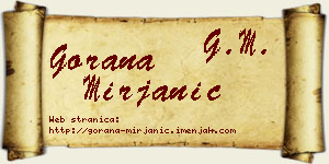 Gorana Mirjanić vizit kartica
